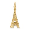 Black Bow Jewelry 14k Yellow Gold 25mm 3D Eiffel Tower Pendant - 3 of 4