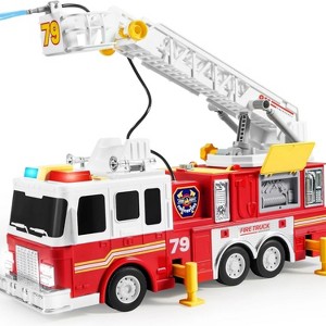 Joyfy Kids' Toy Fire Truck Extra Large Size Fire Truck Toys,Friction Powered Big Firetruck with 33-inch Extending Ladder, Christmas Gift For Boys 3+ - 1 of 4