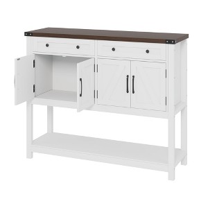 47.2inch Large Sideboard Buffet Cabinet, Farmhouse Coffee Bar Cupboard Cabinet Storage, Wood Console Table with 2 Drawers for Kitchen Living Room - 1 of 4