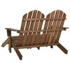 vidaXL Garden Chair White Fir Wood 2-seater Ergonomic Adirondack Chair - Brown - 4 of 4