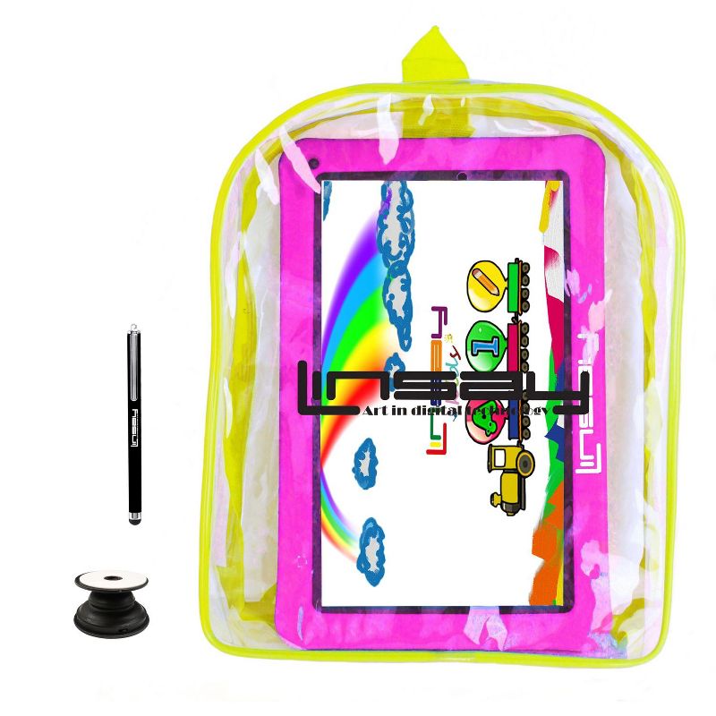 LINSAY 10.1" IPS Screen 2GB RAM 64GB Storage New Android 13 Tablet with Kids Defender Case and Backpack, 1 of 2
