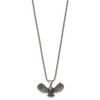 Chisel Stainless Steel Antiqued and Polished Flying Owl Pendant on a 24" Box Chain Necklace - 3 of 3