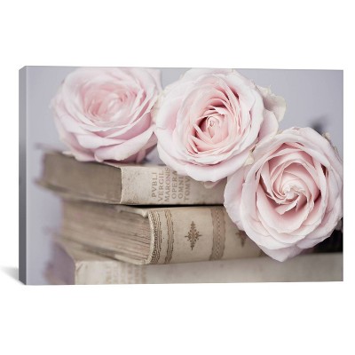 12" x 18" Vintage Roses by Symposium Design Unframed Canvas Print Pink - iCanvas