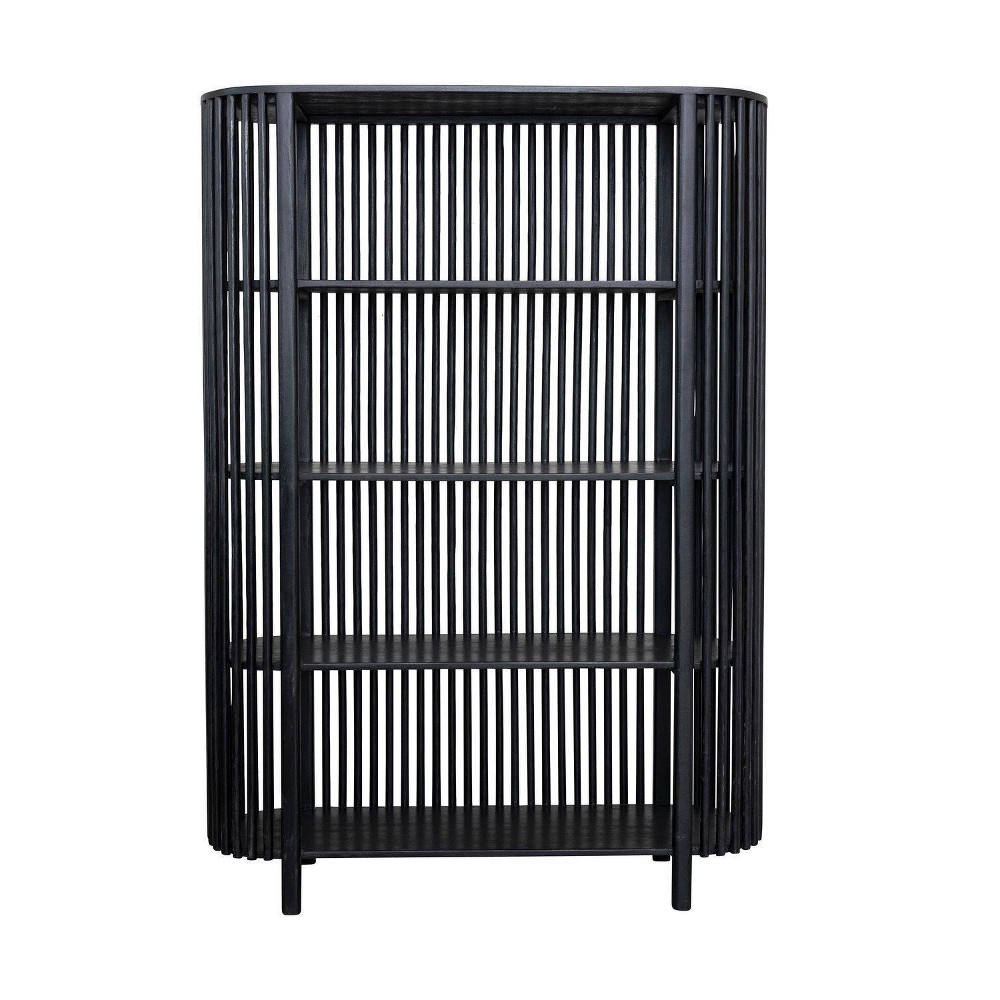 Photos - Wardrobe 67.5" Storied Home Slatted Book Shelf Black