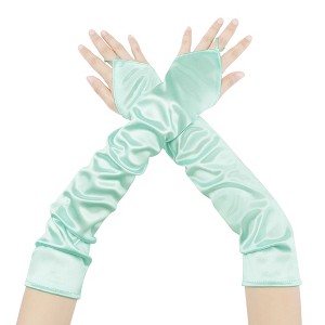 INSPIRE CHIC Women's Fingerless Satin Elbow Long Gloves 1 Pair - 1 of 4