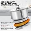 Aoibox Stainless Steel Saucepan Set with Lids, Induction Ready, Nonstick, Dishwasher Safe, Includes 3 Pots for Even Heat Distribution and Flavor Lock - 4 of 4