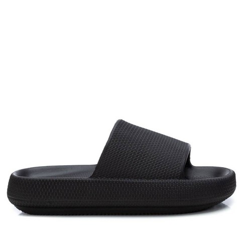 Xti Women's Rubber Flat Sandals 44489 - Black, 6 : Target