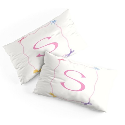 Deny Designs King April Lane Art Simple Bow Monogram S Microfiber Printed Pillow Sham