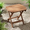 Teal Island Designs Monterey 20" Wide Natural Wood Outdoor Side Table for Garden Yard Patio Deck Balcony Shed Front Porch - 2 of 4
