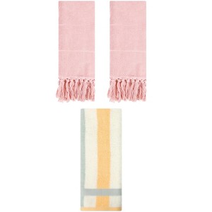 REGALWOVEN 3 Packs Cotton Absorbent Soft Decorative Bathroom Hand Towel Set - 1 of 4