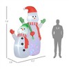 NAYSAYE 8FT Christmas Inflatable Snowman And Son Wearing Hat Scarf And Gloves Holiday Decoration For Yard And Home, Red and White, 74.8"*43.3"*94.5" - 2 of 4