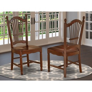 HomeStock Rustic Retreat Dining Chairs - Slat Back Wood Seat Kitchen Chairs, Set of 2 - 1 of 4