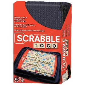 Winning Moves Board Games Scrabble to Go USA, Travel Version of The World's Favorite Word Game, 2 to 4 Players, Ages 8+ (1202), Black, Red - 1 of 2