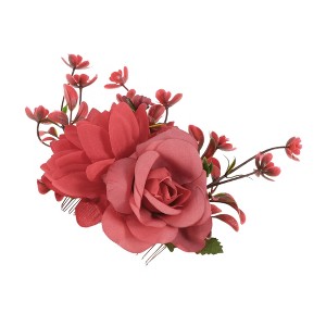 Unique Bargains Women's Fashion Simulated Flowers Side Comb 1 Pc - 1 of 4