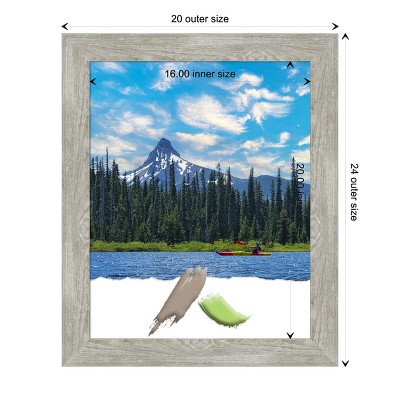 Dove Greywash Narrow Rustic Wood Wall Frame