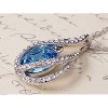 Anna-Kaci Silvery Tone Blue Crystal Rhinestone Necklace - 4 of 4