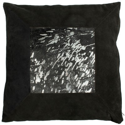 Sonoma Metallic Cowhide Pillow - Black/Silver - 20" X 20"  - Safavieh