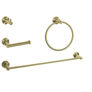 Elegant Lighting Freya 4-Piece Bathroom Hardware Set in Brushed Gold - 1 of 4