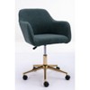 Grungis Velvet Swivel Office Chair with Universal Wheels,Gaming Chairs with Adjustable Height and Gold Metal Legs,Computer Chairs for Office - 4 of 4