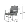 SKRAN Aluminum Lounge Chair with Sleek Rope Accents and Comfortable Cushions, Perfect for Modern Outdoor and Indoor Spaces,Silver - 3 of 4