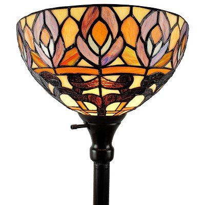 Amora Lighting Tiffany Style Peacock 1-light Torchiere Lamp 72" High