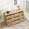 KTMBDW 6 Drawer Dresser for Bedroom, Arc Shaped Rattan Dresser with Deep Drawers, Large Double Chest of Drawers for Living Room, Hallway, Entryway - 3 of 4
