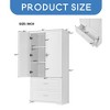 63" Tall Bathroom Storage Cabinet, Cabinet with Two Doors and Drawers, Adjustable Shelf, MDF Board - Leovsnove - 3 of 4