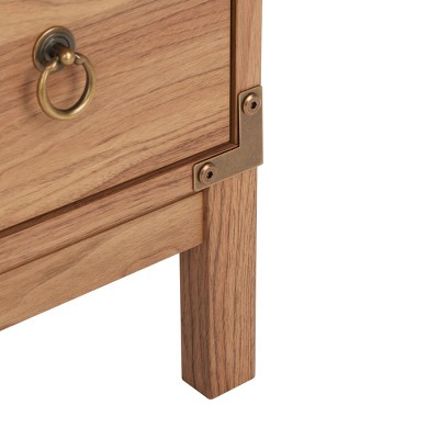 Galio Oak and Gold 3-Drawer Retro Night Table