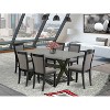 HomeStock 7-Piece Natural Oak Finish Solid Wood Top Dining Table with 6-Parson Chairs - 2 of 4