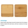 Unique Bargains Indoor Square Bamboo Planter Saucer Drip Tray Plant Drainage Trays 6 Pcs - 4 of 4