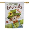 Northlight Scarecrow "Welcome Friends" Fall Harvest Outdoor House Flag - 40" x 28" - image 3 of 4