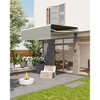 Manual Retractable Awning - Waterproof Sun Shade Patio Awning, Aluminum Frame, 280g Polyester Fabric, Adjustable Roll Out Awning for House Deck Porch - 2 of 4