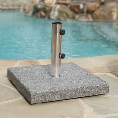 Christopher Knight Home Mojave Outdoor Granite 62 lbs Square Umbrella Base, Natural Gray