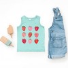The Juniper Shop Strawberry Watercolor Chart Toddler Tank - 3T - Seafoam - 2 of 4