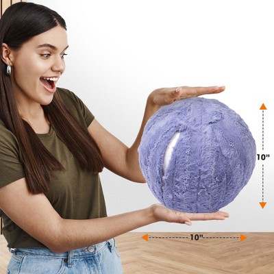 Very Peri Faux Fur 10" Round Throw Pillow