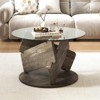 Costway Round Glass Coffee Table 32" Modern Center Table with Clear Tempered Glass Top - 2 of 4