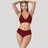 Anna-Kaci Swim Women's V-Neck Bikini Swimsuit with Crossover Top and High Waist Bottom - 3 of 4