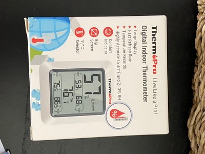 Thermopro Tp49bw Digital Thermometer Indoor Hygrometer With Temperature And  Humidity Monitor For Room Temperature And Humidity In Black : Target