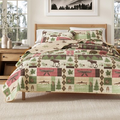 Great Bay Home Rustic Lodge Reversible Quilt Set With Shams
