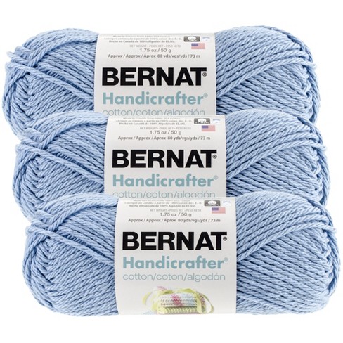 (Pack of 3) Bernat Handicrafter Cotton Yarn - Solids-French Blue