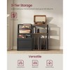 HDZNVF Record Player Stand, 3-Tier Side Table, Vinyl Record Storage up to 140 Albums, Rustic Brown - 3 of 4