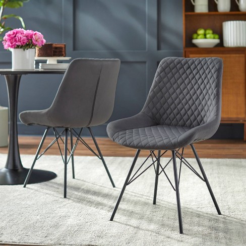 Set Of 2 Kavitt Tufted Dining Chair Gray Angelo Home Target