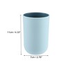 Unique Bargains 2Pcs Bathroom Tumblers Bathroom Toothbrush Cup Blue 4.33''x2.76'' 350ml - 4 of 4