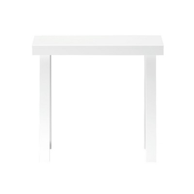 White Solid Pine Wood Console Table with Storage Shelf, 36"