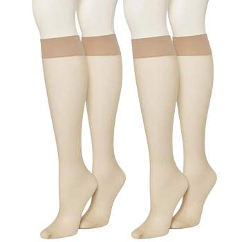 LECHERY Women's Matte Silky Sheer 20 Denier Knee-Highs (2 Pairs)