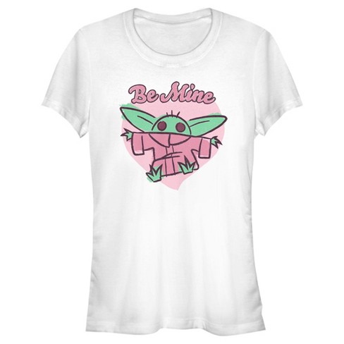 Juniors Womens Star Wars The Mandalorian Valentine's Day The Child Be Mine Sketch T-Shirt - image 1 of 4