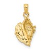 Black Bow Jewelry 14k Yellow Gold Polished Textured Conch Shell Pendant - 3 of 4