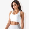 Anna-Kaci Active Women's Scoop Neck Stretchy Cropped Banded Criss Cross Back Sports Bra - 4 of 4