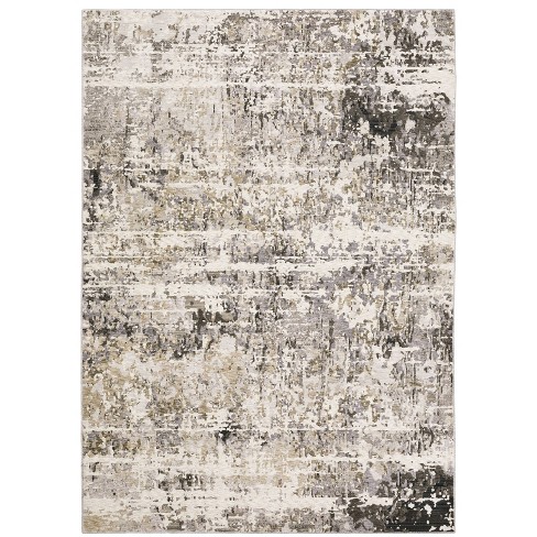 5'3x7'6 Nirvan Industrial Geometric Indoor Area Rug Charcoal