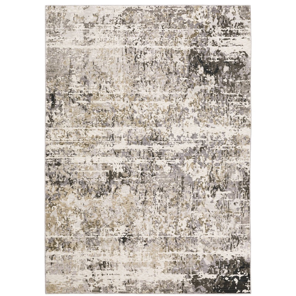 Photos - Area Rug 3'3"x5' Nirvan Distressed Abstract Indoor  Gray - Captiv8e Designs